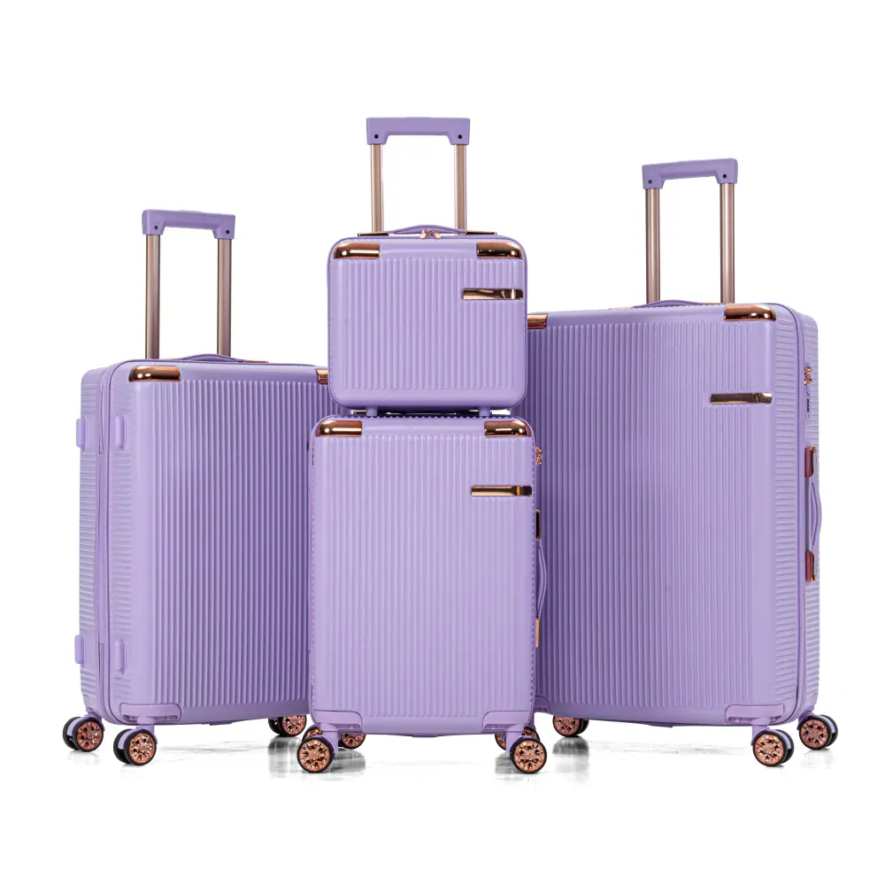 4-piece hard luggage, 360 ° dual rotating four-wheel luggage, password lock, lightweight universal wheel luggage, portable luggage.