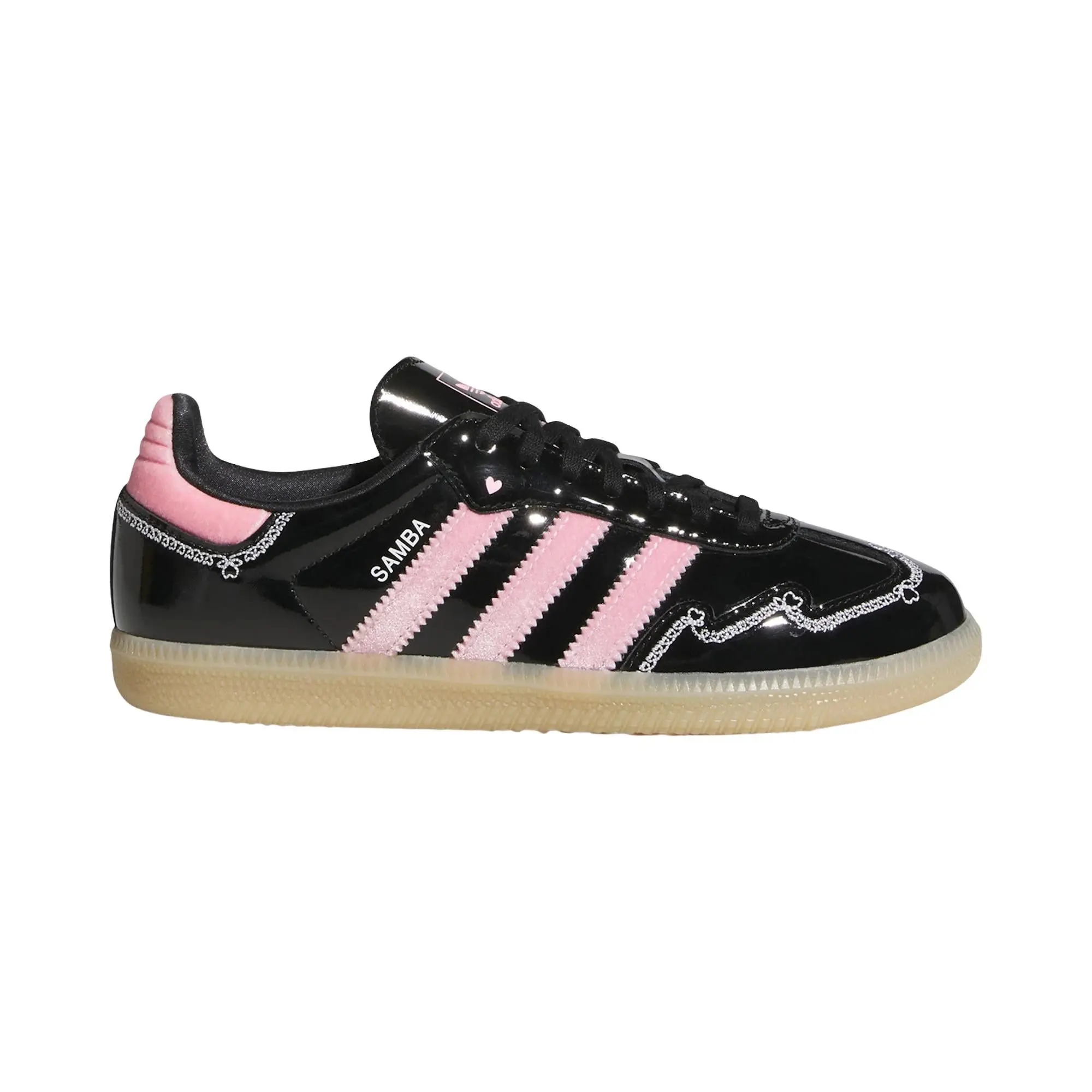 adidas Samba OG Big Kid 'Valentine's Day Black Light Pink' 2026 (Unisex) Core Black/Cloud White/Light Pink Classic Sneaker, Kids' Skate & Walking Shoes, Casual Wear with Adjustable Lace & EVA Cushion KH9154