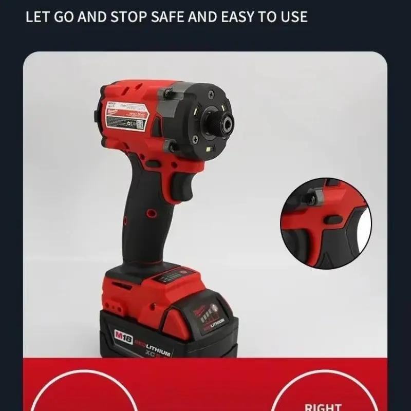 Milwaukee Cordless Impact Driver Brushless 18V Lithium Battery High Torque Electric Drill