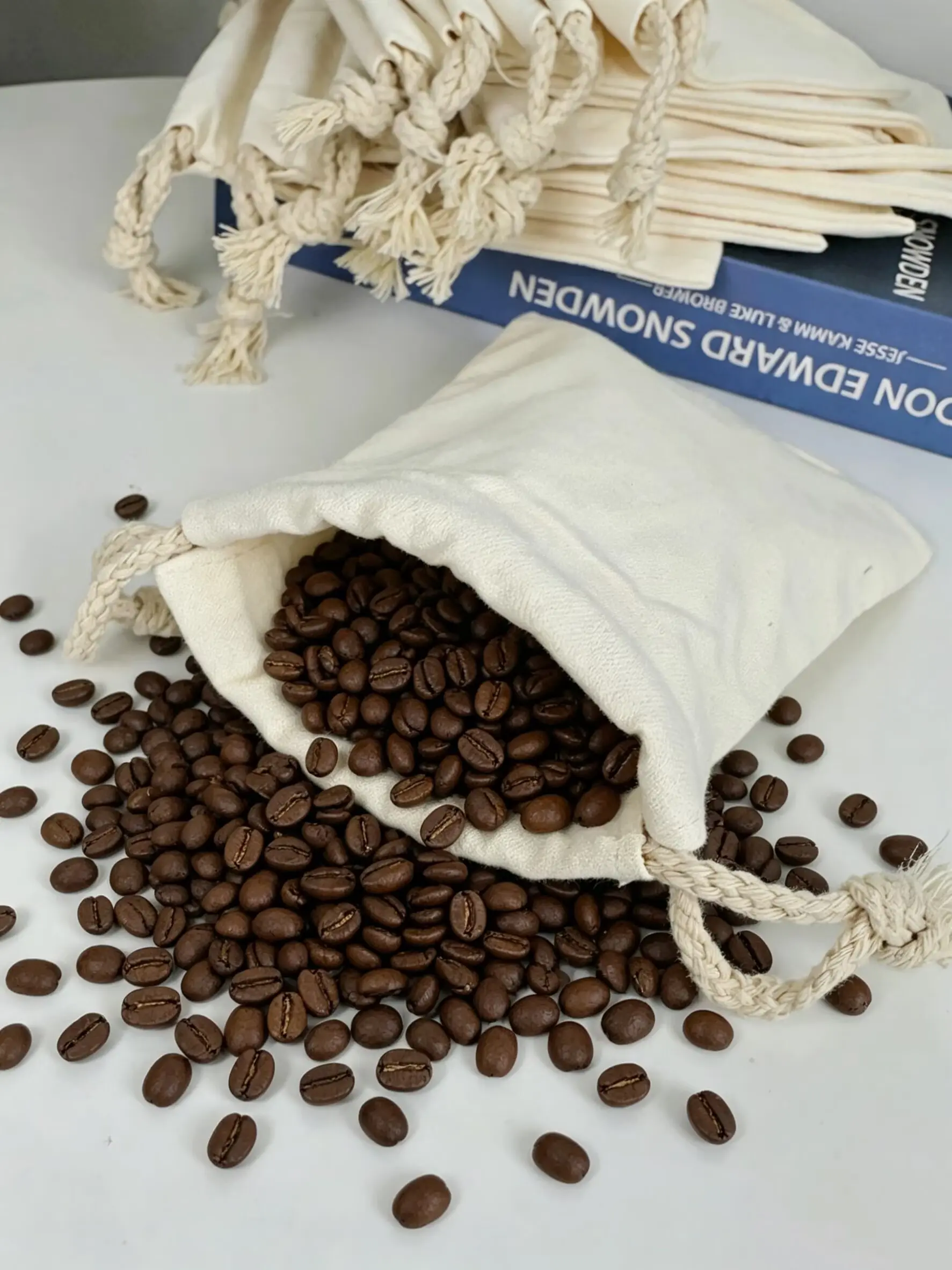 10 Canvas Drawstring Bags, Large Capacity Storage Pouches, Food Cotton Bags, Gift Bags, Shopping Bags, Various Sizes Available