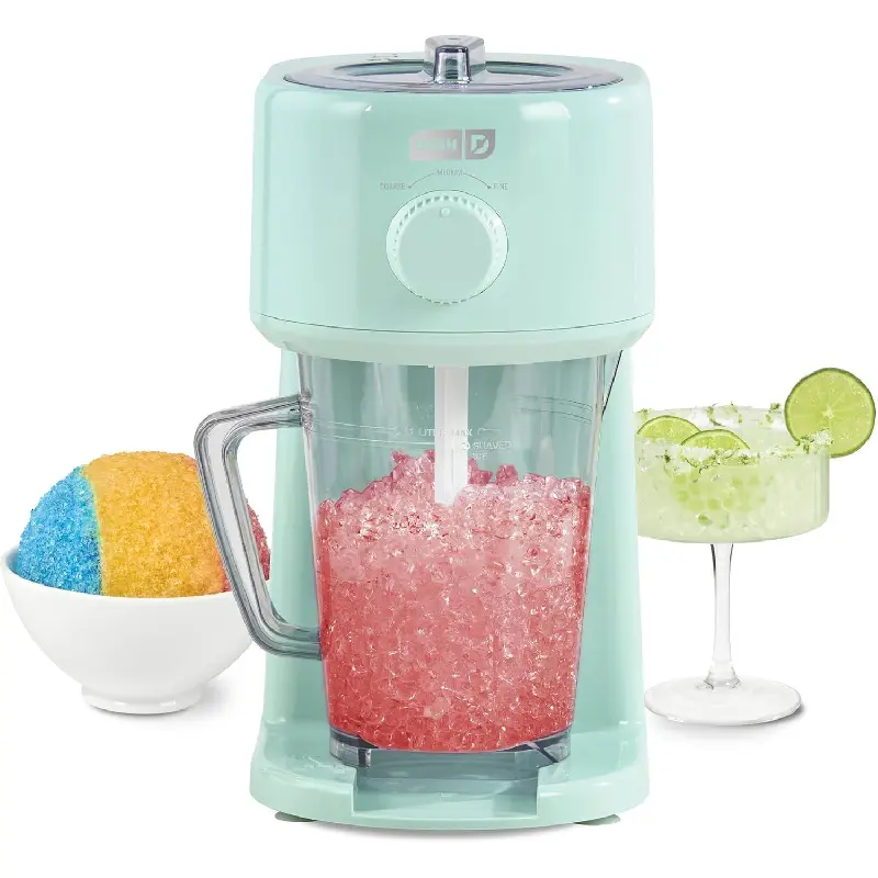 Deluxe Shaved Ice & Slushy Maker - Easy-to-Use Slushy & Snow Cone Maker - Includes Serving Pitcher & Recipe Guide for Homemade Treats - Aqua