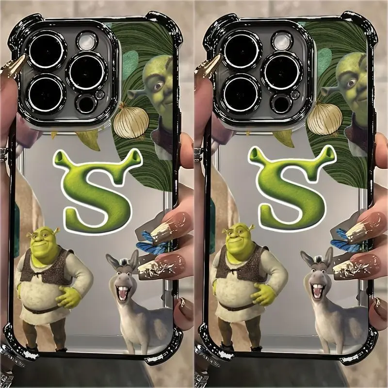 Shrek Green Monster Movie Phone Case for iPhone 17,16,15,14,13,12,11 Pro Max,X,XR,XS Max,8,7 Plus - Shockproof Transparent Soft Back Cover, Mobile Phone Accessories with Protection