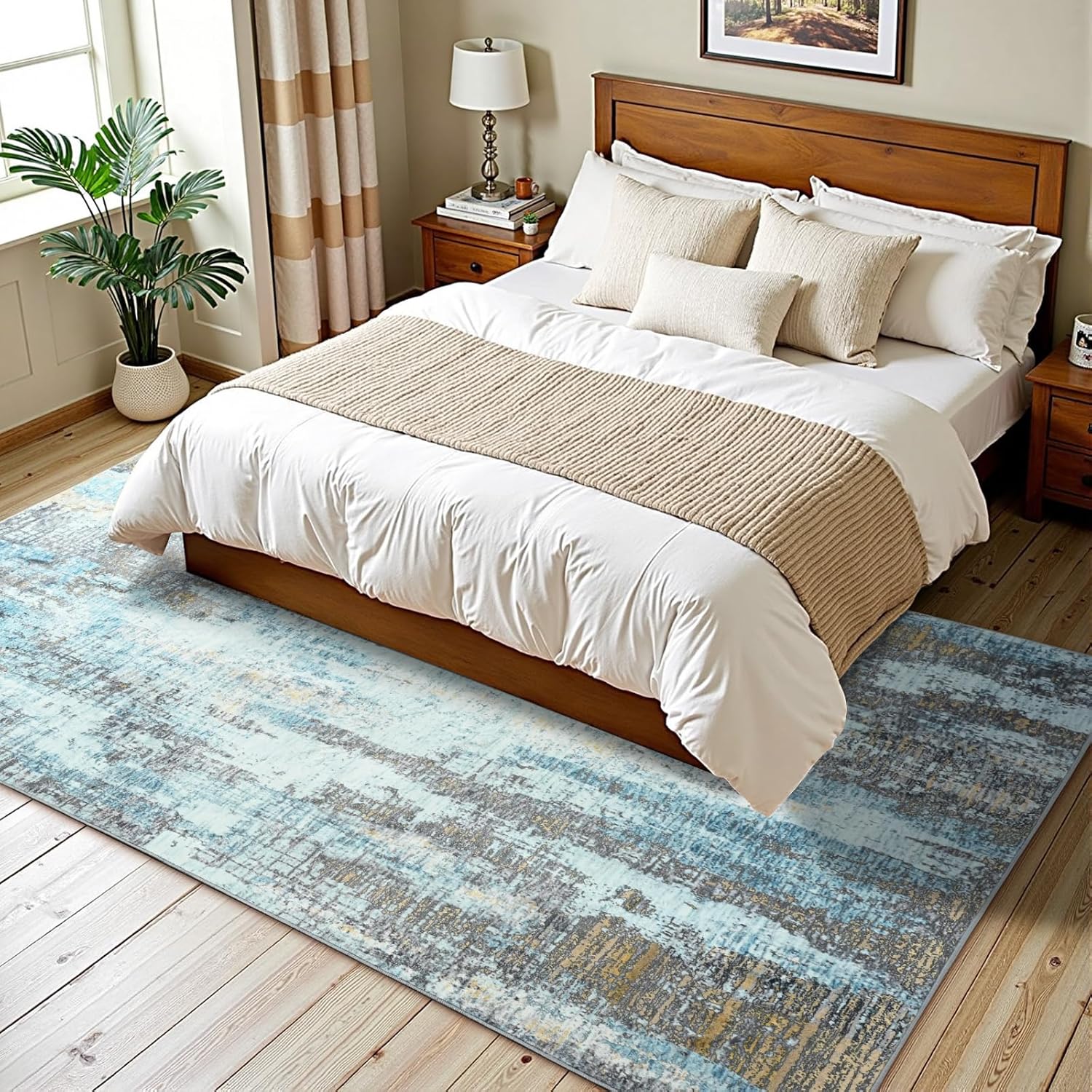 8x10 Large Area Rugs for Living Room, Machine Washable Rug, Soft Modern Abstract Rug for Bedroom, Stain Resistant Non Slip Low Pile Foldable Carpet for Dining Room Dorm Decor, Grey, Brown, Blue,4x6, 5x7, 6x9, 8x10 Feet 8x10 Large Area Rugs for Living Room, Machine Washable Rug, Soft Modern Abstract Rug for Bedroom, Stain Resistant Non Slip Low Pile Foldable Carpet for Dining Room Dorm Decor, Grey, Brown, Blue,4x6, 5x7, 6x9, 8x10 Feet