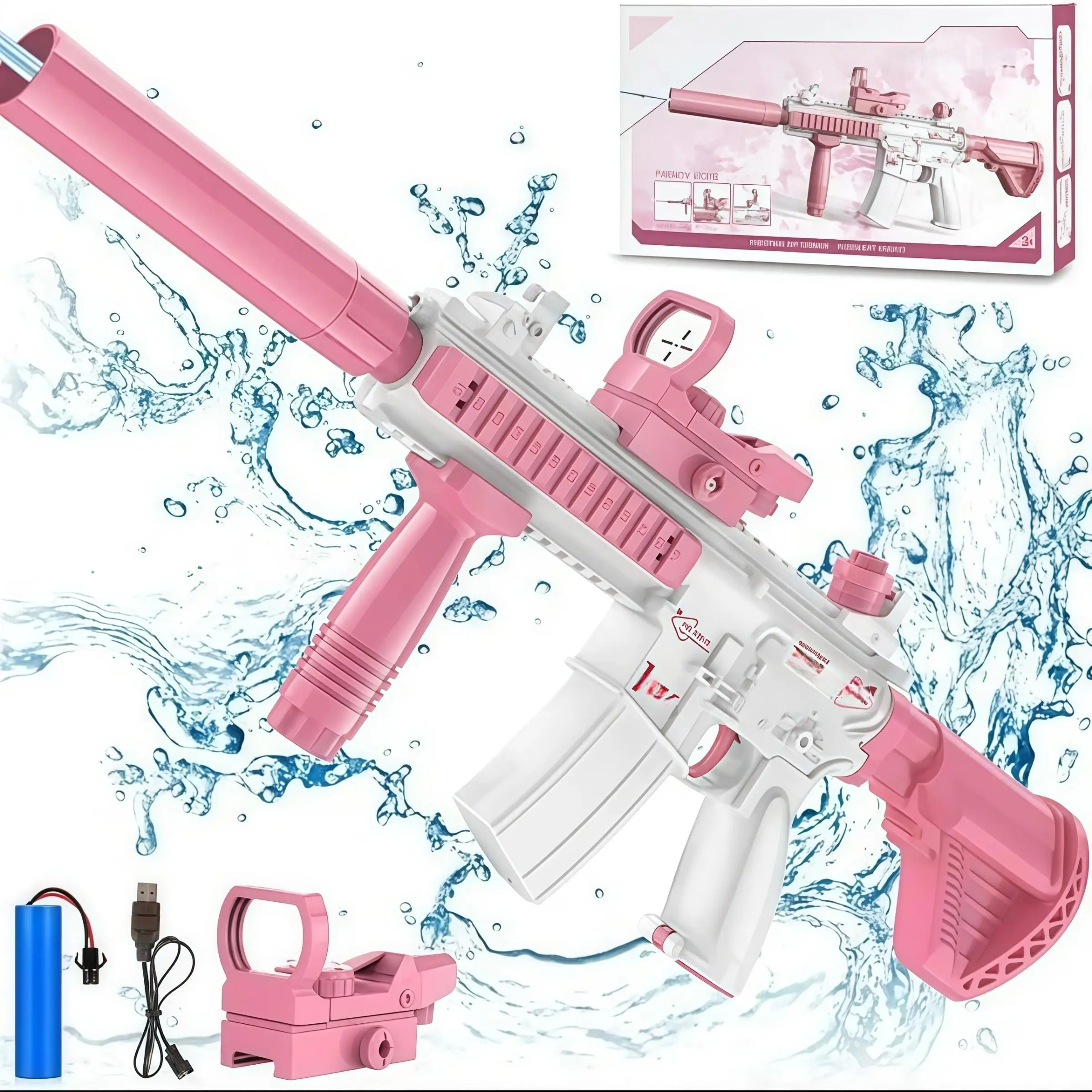Rechargeable Water Play Toy, & Blue, Easy to Use, Perfect for Pool, Beach, Outdoor, Unisex, Ideal for Summer Parties
