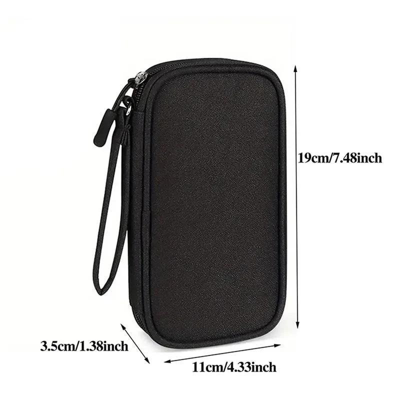 Travel Organizer Bag Cable Storage Pouch Carry Case Portable Waterproof Double Layers with random internal layout