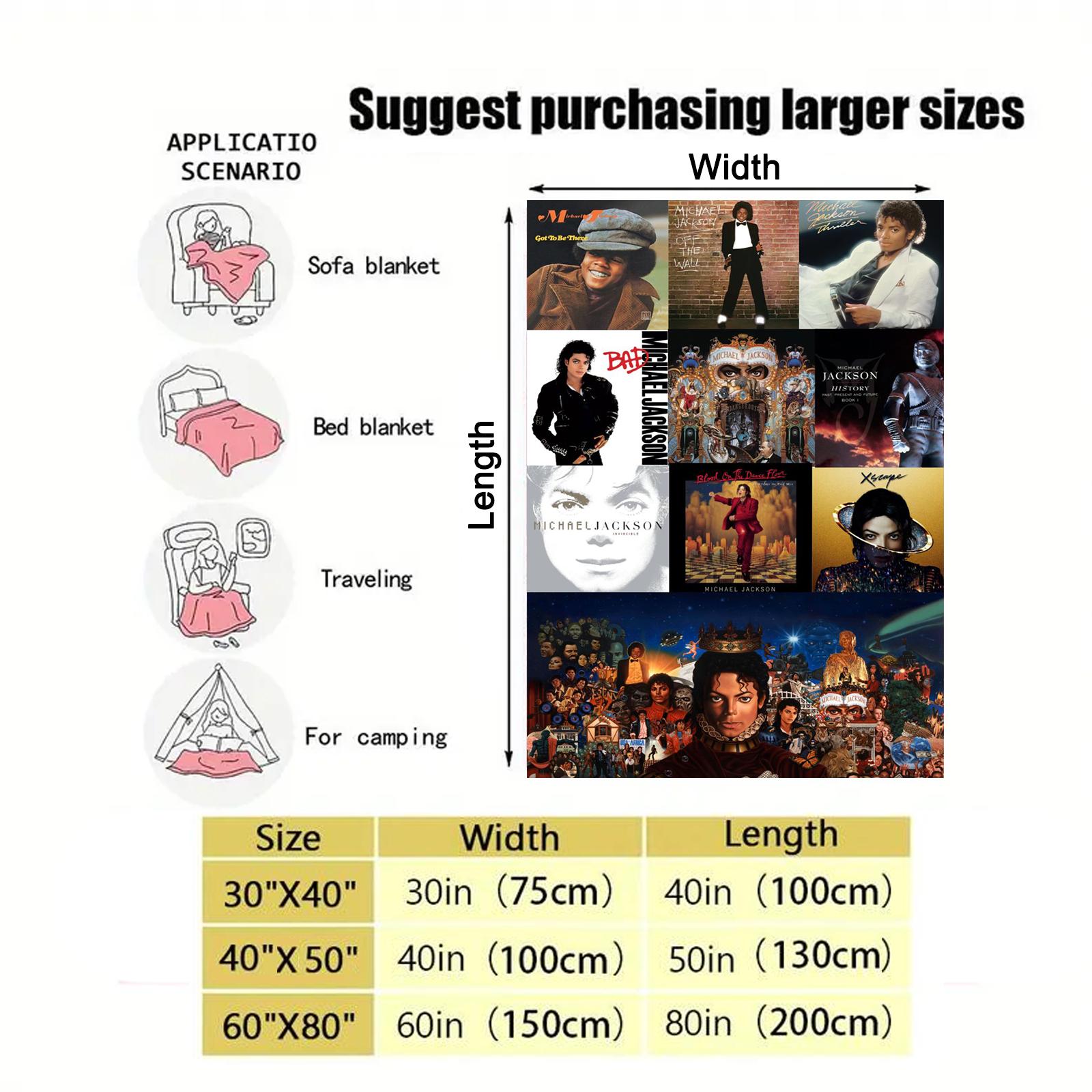 Famous Music Flannel Blanket, Funny Michael Blankets ,Soft and Comfortable  Suitable for Sofas, Beds, Camping and Travel - Modern Style.