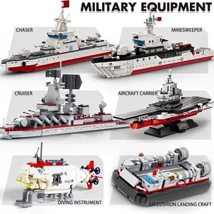 2025 new aircraft carrier building blocks assembled toy boy warship 6-12 children puzzle cruiser model destroyer military gift