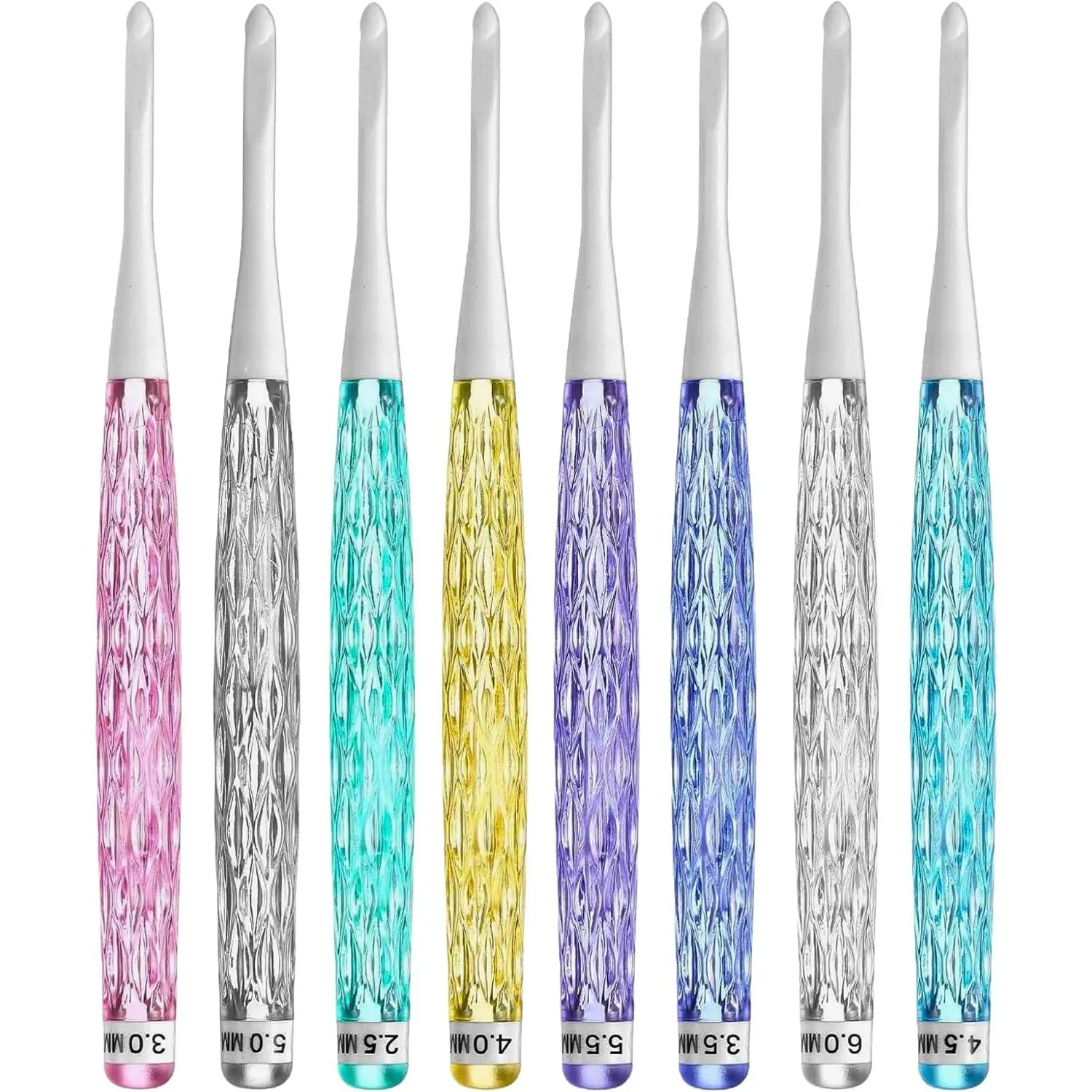 8 count Inline Crochet Hooks Set Crochet  for Crocheting Yarn, 2.5mm-6mm Crochet Hooks, Ideal for Beginners and  Hands, Cute Macaroon Colors,  for Knitters