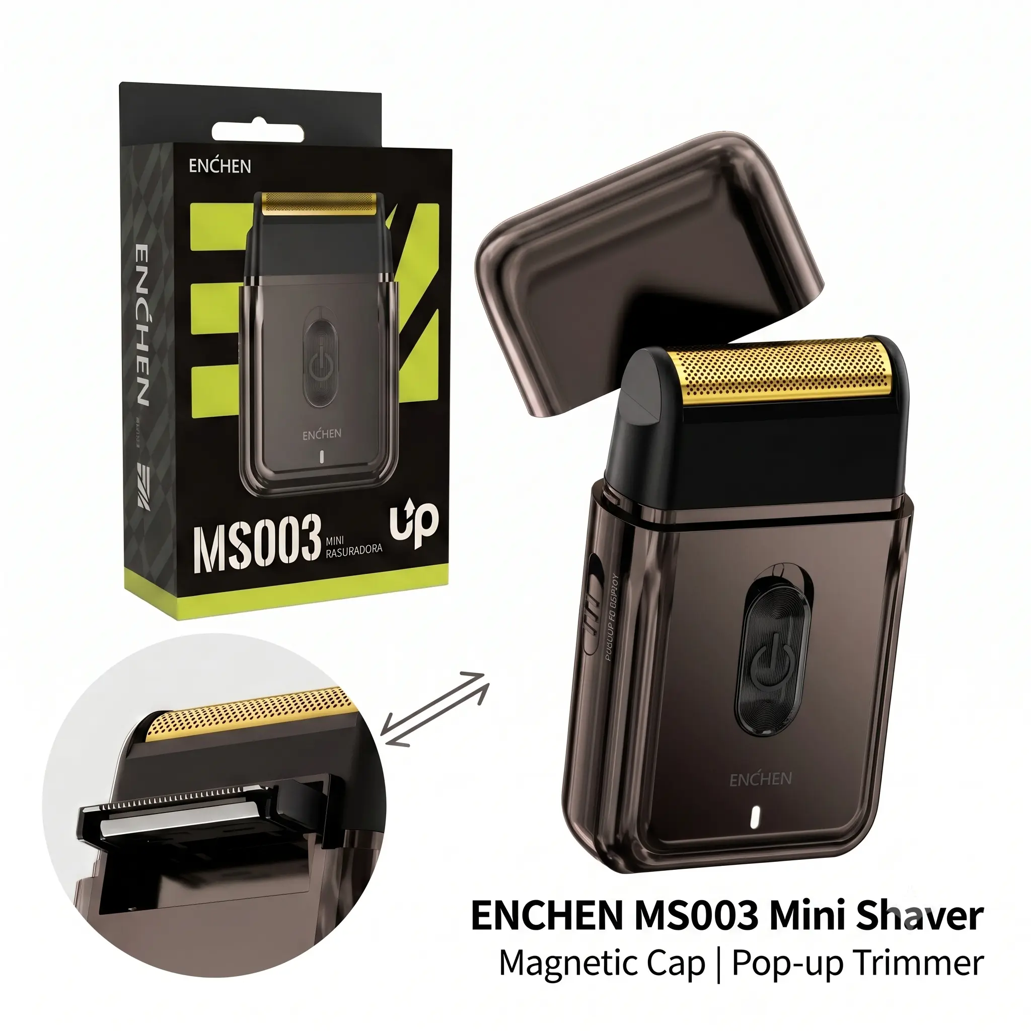 ENCHEN Electric Foil Shaver for Men, Compact Shaver, One-Button Use Waterproof Comfort Body Shaver for Men, Comfortable Grip, Rechargeable Cordless Shaver, Deep Clean Shave Anytime, Anywhere, Portable Design - Ideal Companion for Home and Travel