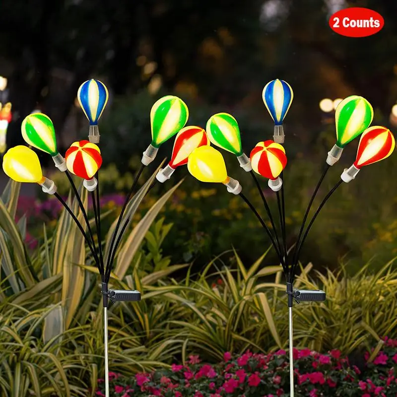Solar Balloon Lights Outdoor Waterproof LED Garden Decorations, Christmas Outdoor Lighting Solar Garden Lamps for Gardens Patios Courtyards