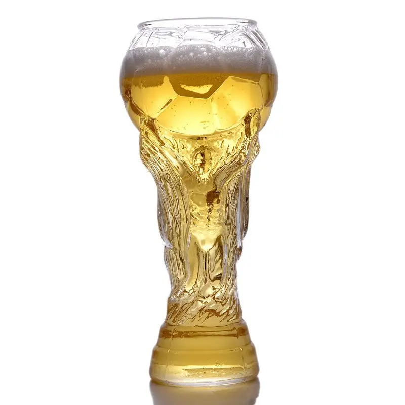 Novel Engraved Trophy Glass Cup, High-Quality Thick Beer and Cocktail Glassware, Ideal for Game Night, Bar Display, Sports Lover Gift
