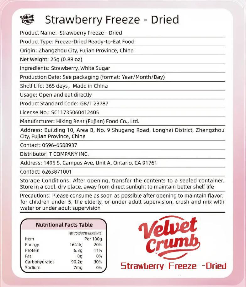 Freeze Dried Strawberries, 25g x 6 Packs, Crispy Natural Fruit Snacks, No Added Sugar, Gluten-Free, Non-GMO, Perfect for Travel & On-the-Go Dry