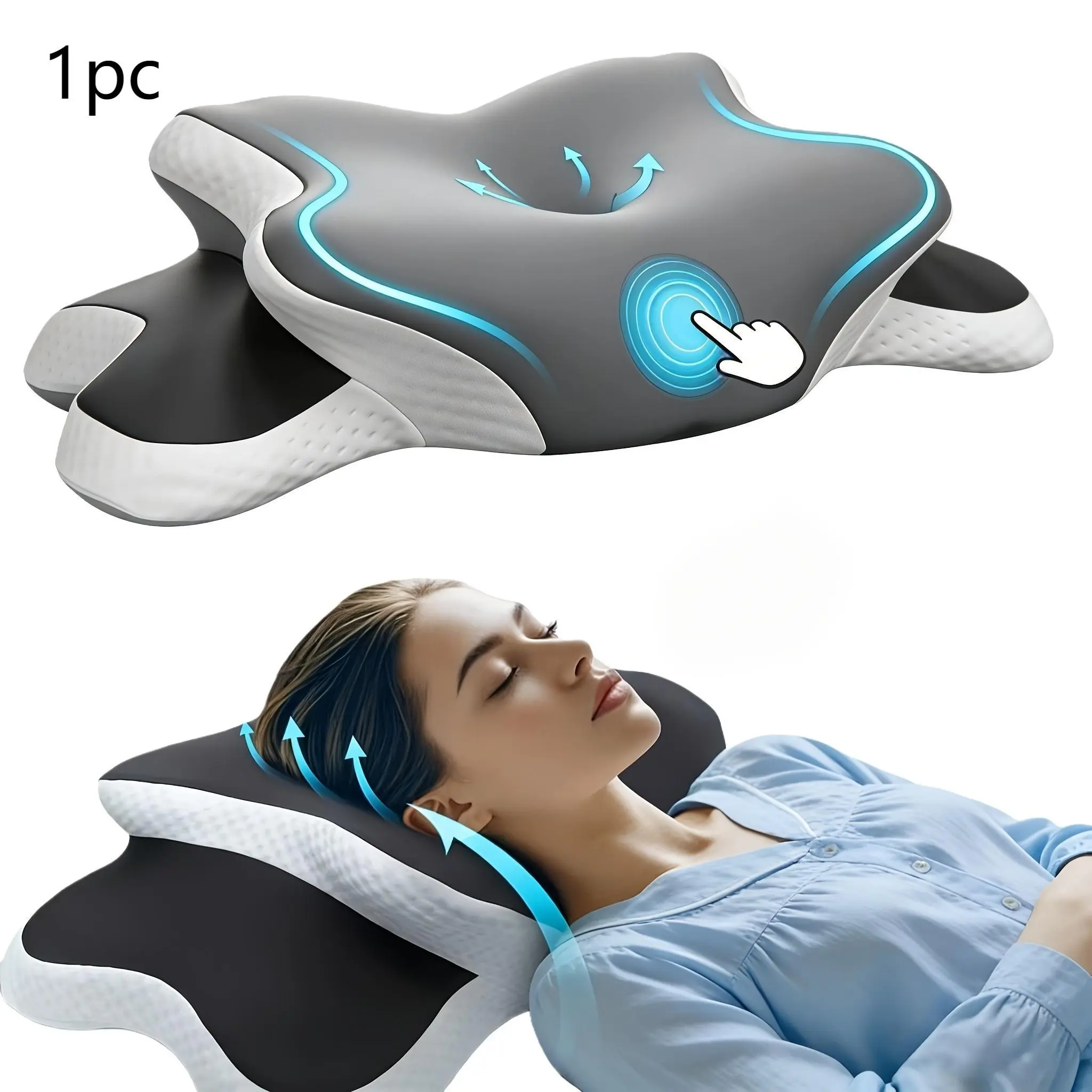 A cervical pillow that conforms to ergonomics, with slow rebound support, breathable and cool fabric, and machine washable pillowcase, suitable for side sleeping, back sleeping, and prone sleeping, providing gentle cervical comfort