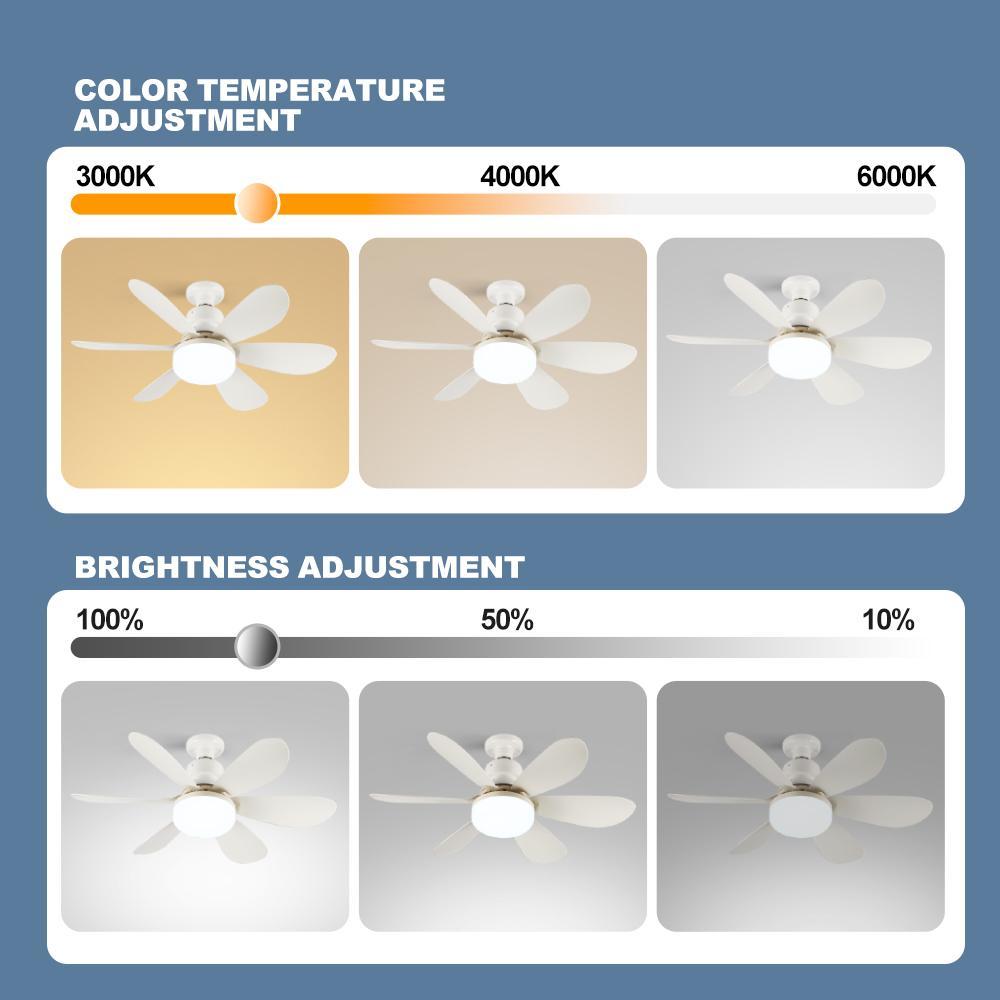 20.5-Inch E27 Ceiling Fan Light with Remote, Silent Strong Wind, Adjustable Brightness, Three Speeds, LED Energy Saving for Home