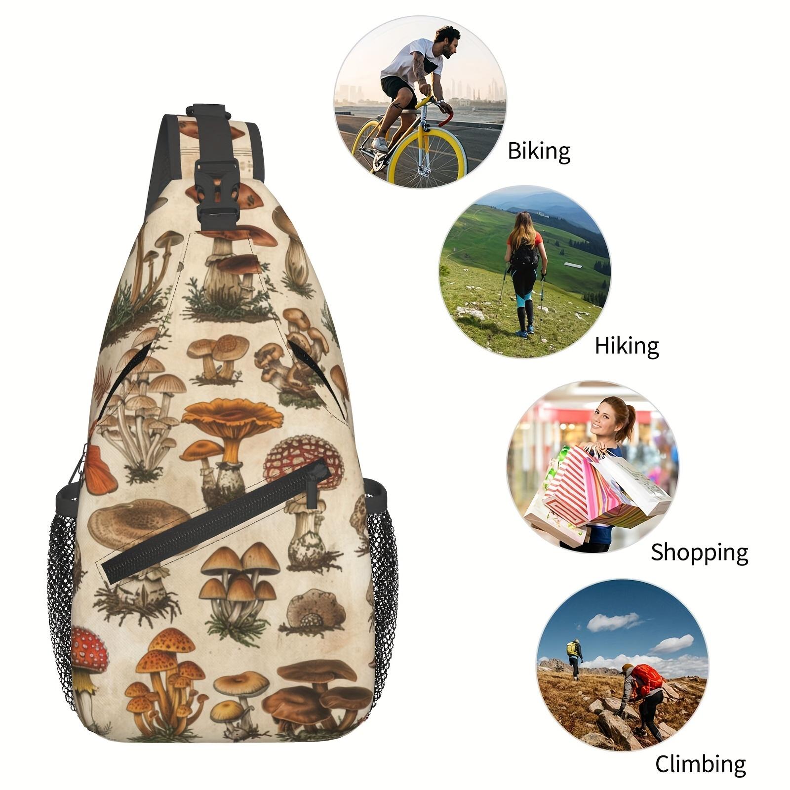 Crossbody Chest  Hiking  Mushroom Atlas Shoulder  Folding Large Capacity Fashion Durable Can Be Used For Shopping, Work, Leisure  Beach  Fishing   Accessories Must Have  For School Back Christmas Gifts bag travel backpack