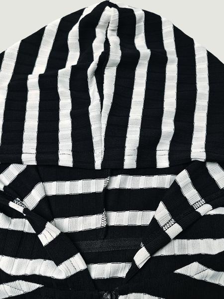 Women's Simple Striped Zipper Hoodie, Casual Daily Wear, Comfortable and Stylish, Perfect for Spring & Fall Seasons