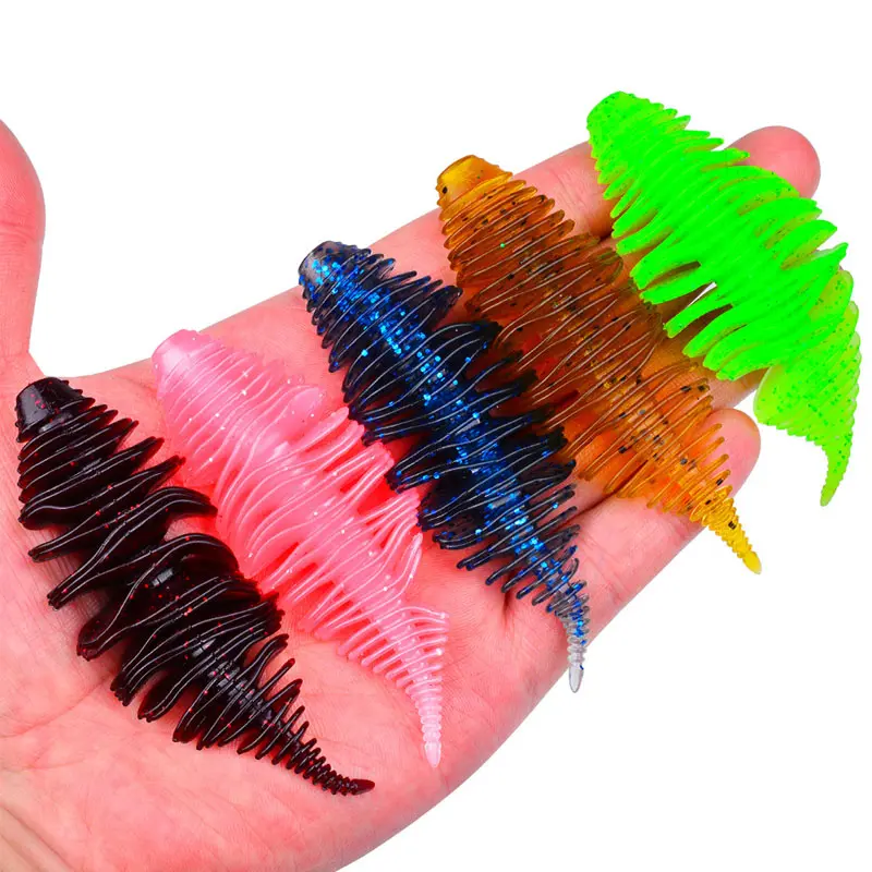 Soft Plastic Bass Lure, 10-Piece 2.95" Worm Swimbait Fishing Lure Set for Trout, Freshwater & Saltwater Fishing