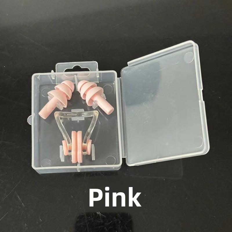 Nose Clip and Earplug Set for Adults - TPE Material - Dark Blue, Black, White, Pink, Sky Blue - Ideal for Swimming and Wading Sports - Solid Color
