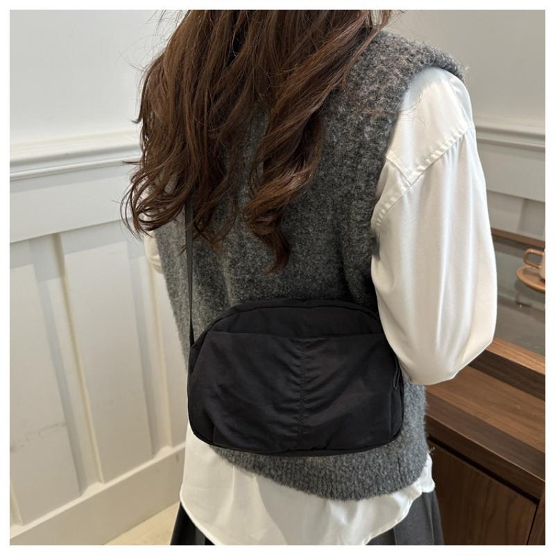 Simple Literary Small Square Bag Solid Color Casual Japanese Style Personality Single Shoulder Crossbody For Women