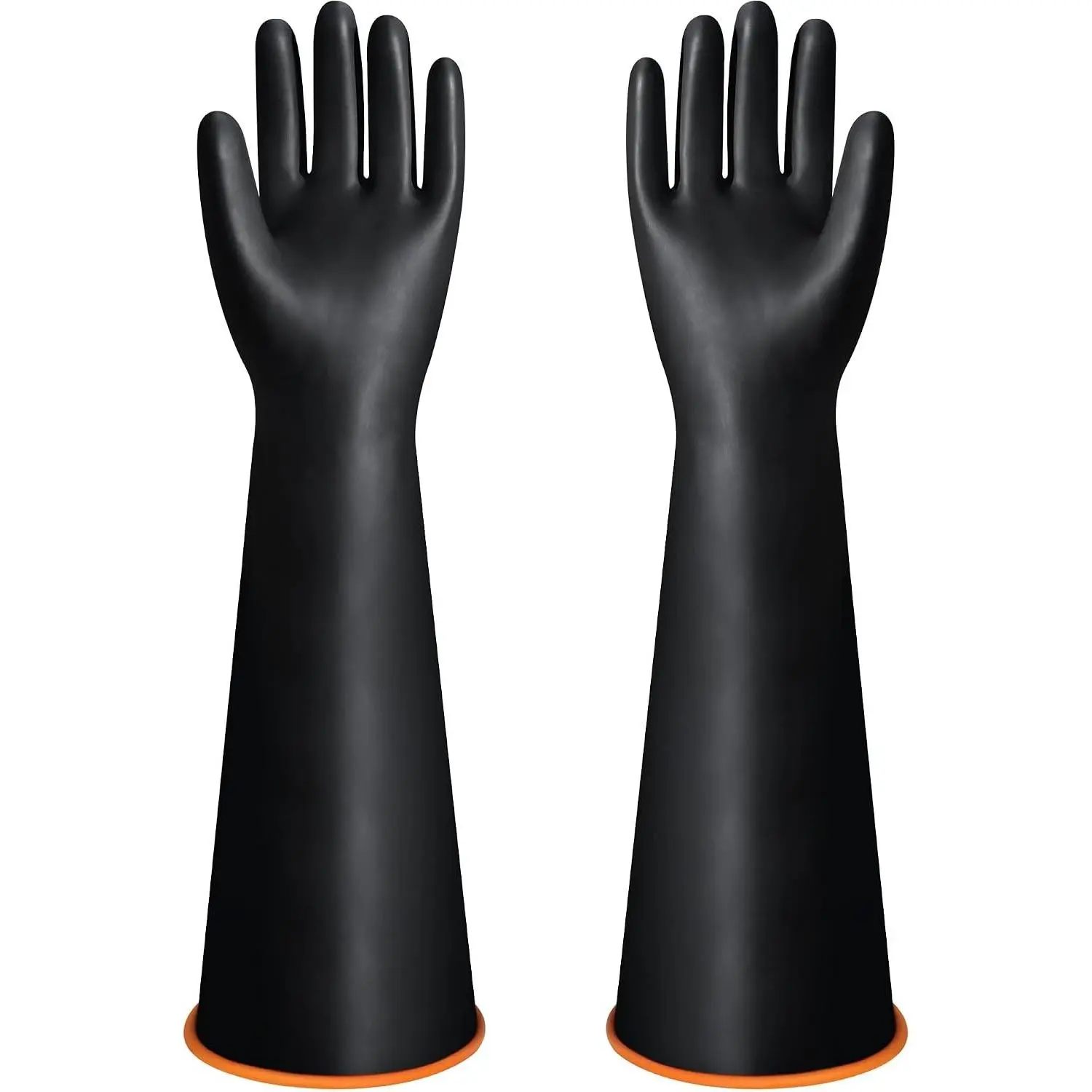 22" Chemical Resistant Gloves, Reusable Heavy Duty Long Rubber Glove, Waterproof Dishwashing Gloves for Men, Forearm Protection Resist Strong Acid, Alkali, Oil, XL Size