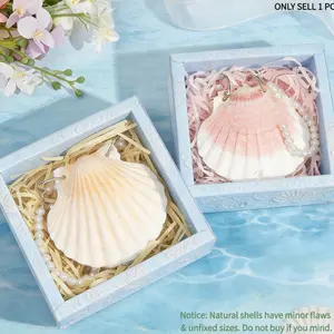 NATURAL SHELL NOTEBOOK - 30 PAGES + PEARL STRAP! Handmade Seashell Binder, Eco-Friendly Beach Souvenir, KWAI CUTE Scrapbook for Travel/Gift (Gift Box Included)