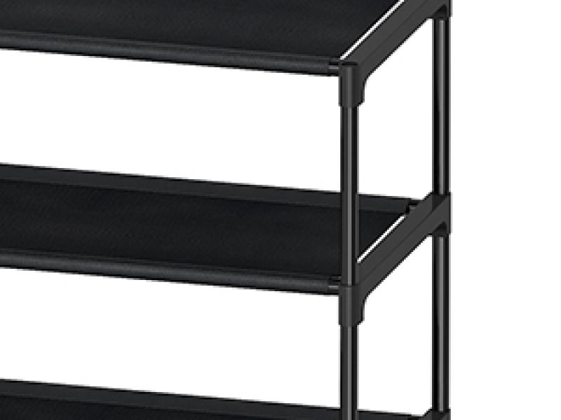 4 Tier Small Shoe Rack, Narrow Stackable Kids Toddler Adult Shoe Storage Organizer Shelf for Closet Floor Entryway Bedroom, Space Saver Shoe Rack Organization Shelves