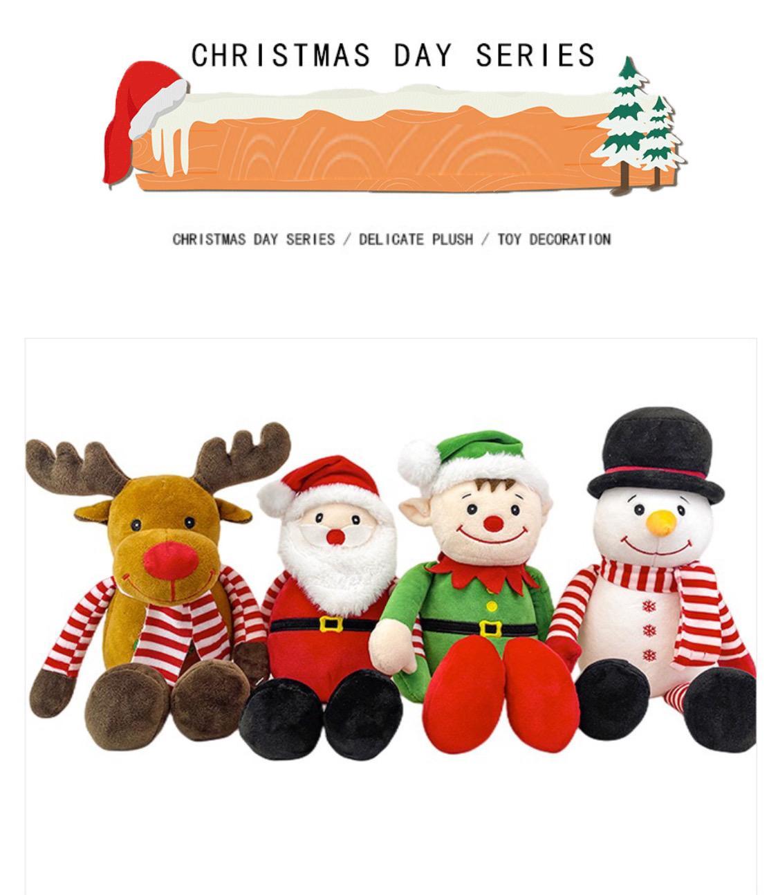 35cm Christmas Stuffed Doll Santa Elk Claus Elf Snowman Plush Toys For Carnival Festival Present Gifts For Children Festive Deco