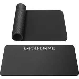 TOBWOLF 2PCS Non-Slip Mat Compatible with Peloton Bike, Concept 2 Rowing Machine, Exercise Bike Mat, Mat Protect Hardwood Floor Carpet for Home Gym, Workout Mat for Bike Trainer, Stationary Spin Bike