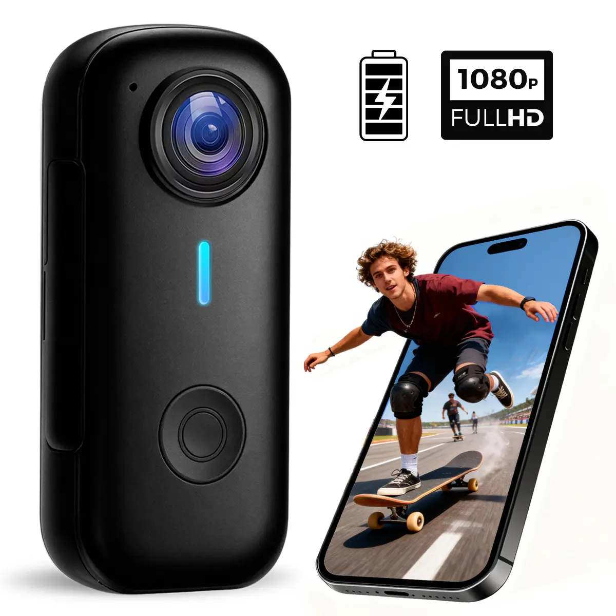HD 1080P Mini Body Camera with Audio & Video Recording, Video Recording Equipment - Small POV Cam with TF Card - Wearable Portable Cameras Recorder DV - Night Version Camcorder for Security Work Records Guard Traveling - Vlogging Camera