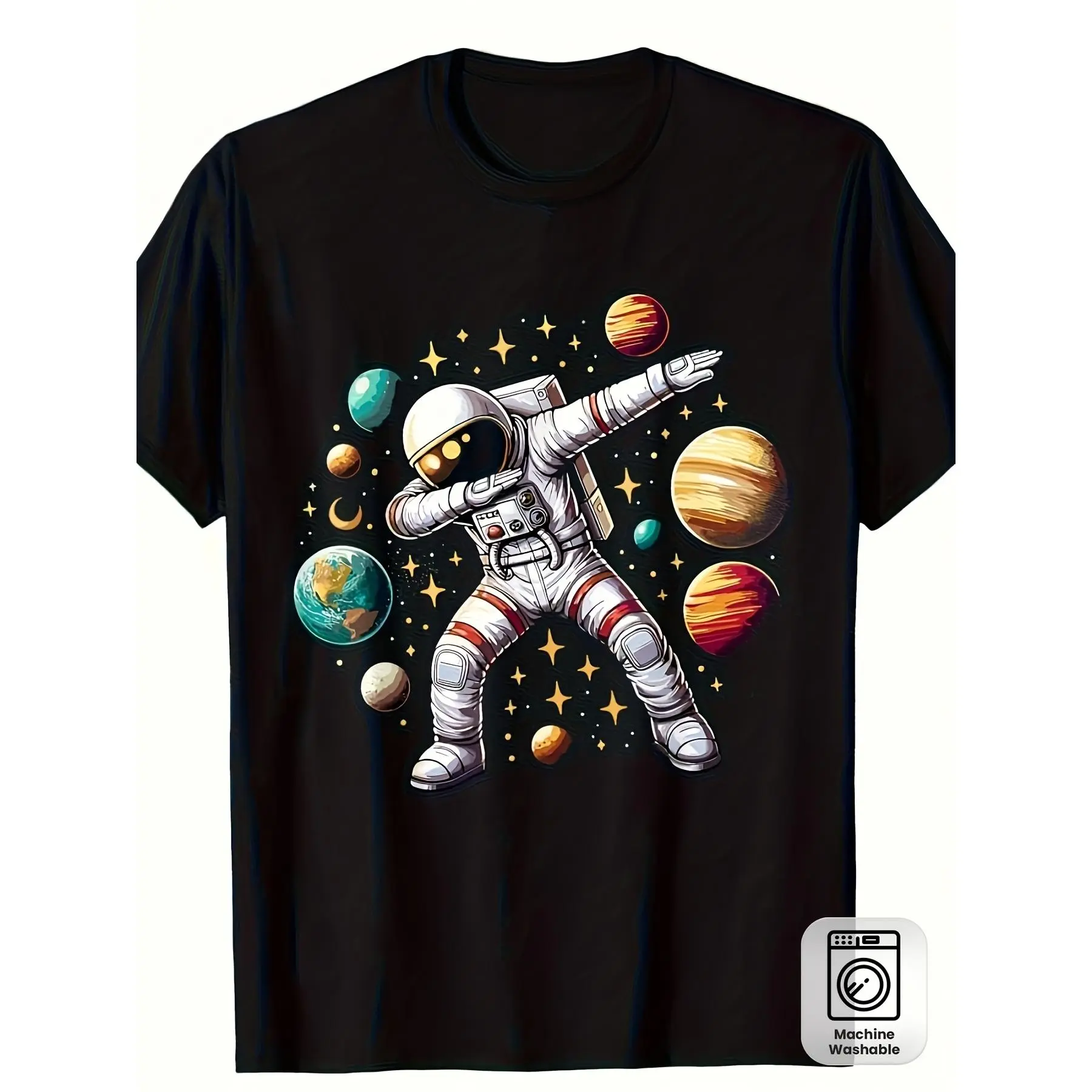 Men'S Unisex'S Retro Astronaut Floating in Space T unisex soft cotton short sleeve t shirt, vintage graphic casual tee for men women teens, perfect birthday holiday gift for camping travel gym daily street  wear