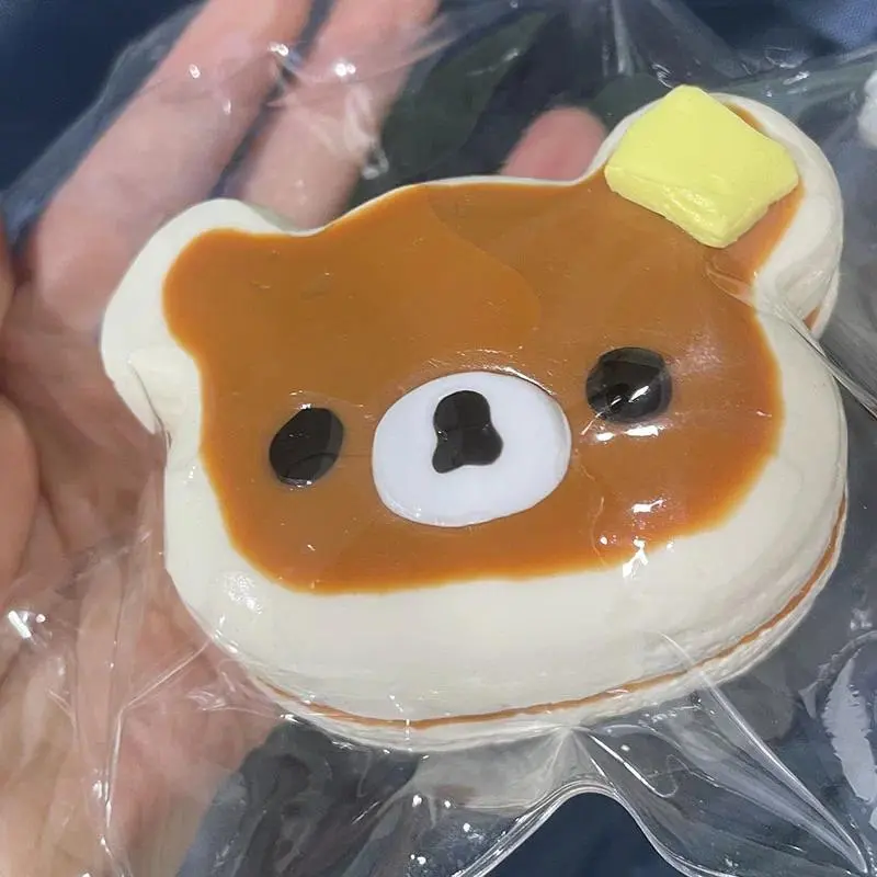 Rilakkuma Pancake Squishy Animal Stress Relief Toy, Unisex Super Soft Slow Rebound Water Clay Texture, Sensory Regulation Fidget Toy for Adults, Squishy Animal Stress Relief Toys