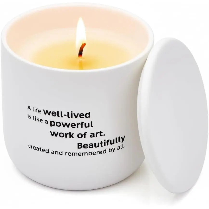 Sympathy Candle -  Soy Wax Scented Memorial Candles for Loss of Loved  - Remembrance, Grief, Condolences, Funeral, Thinking of You, Bereavement Gifts - Memorial-Rose,  Musk-40  hrs