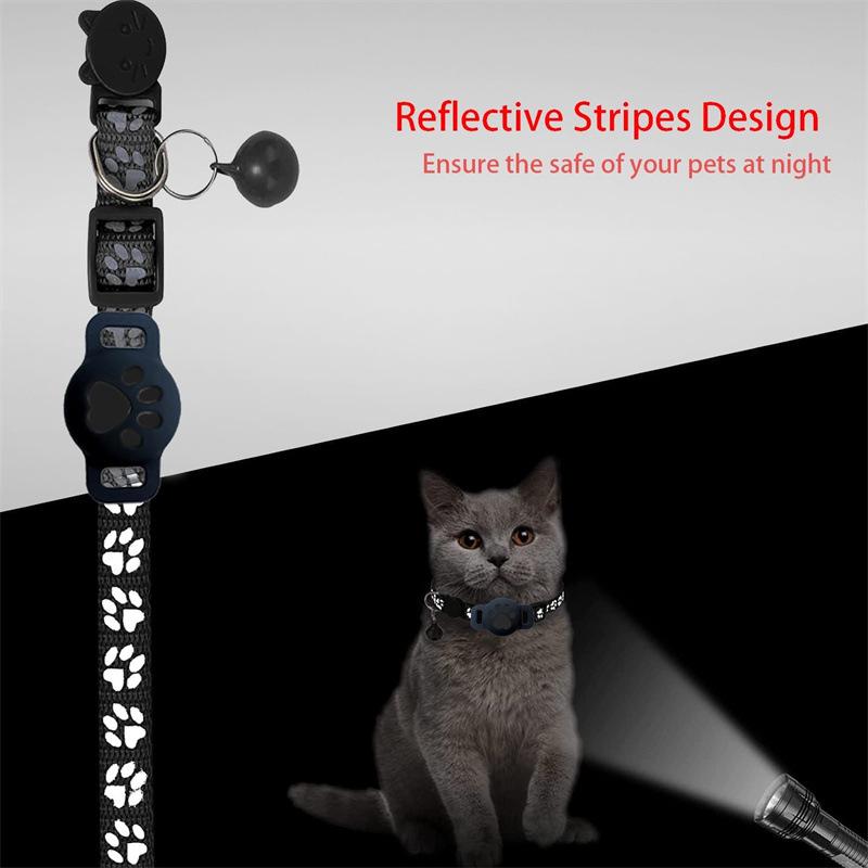 Pet GPS Tracker Collar Works with Apple Find My |   Real-Time Location Waterproof Reflective Safety for Dogs Cats