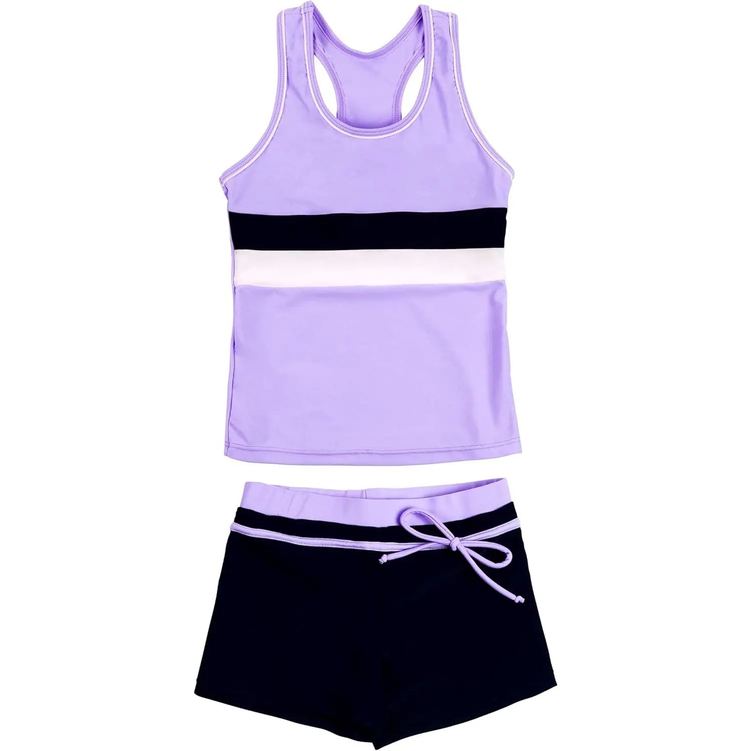 Little Girls' Summer Swimwear Two Piece Boyshort Tankini Kids Swimsuit