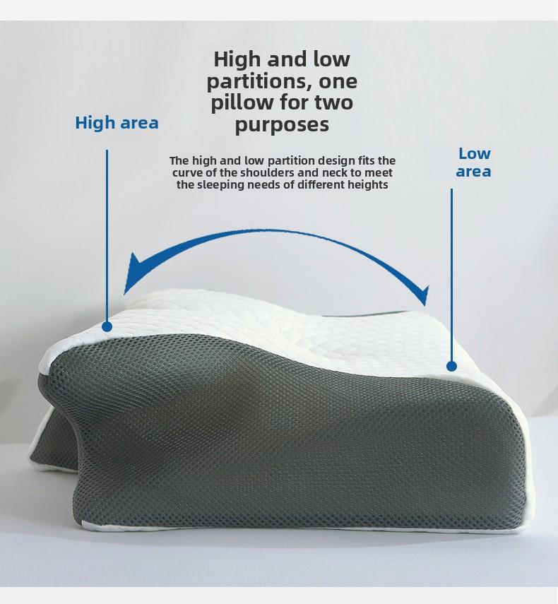 Butterfly-shaped rolled memory foam neck pillow, butterfly-shaped slow-rebound pillow for home use, hotel cervical spine support pillow