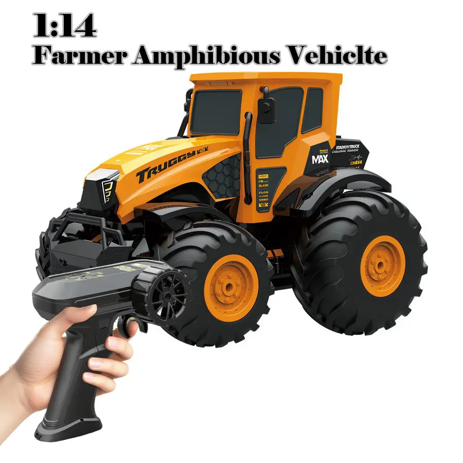 1:14 All-Terrain Amphibious Tractor Toy, Four-Wheel Drive, Waterproof, Two-Speed Control, Kids' Holiday Gift, Remote Control Included