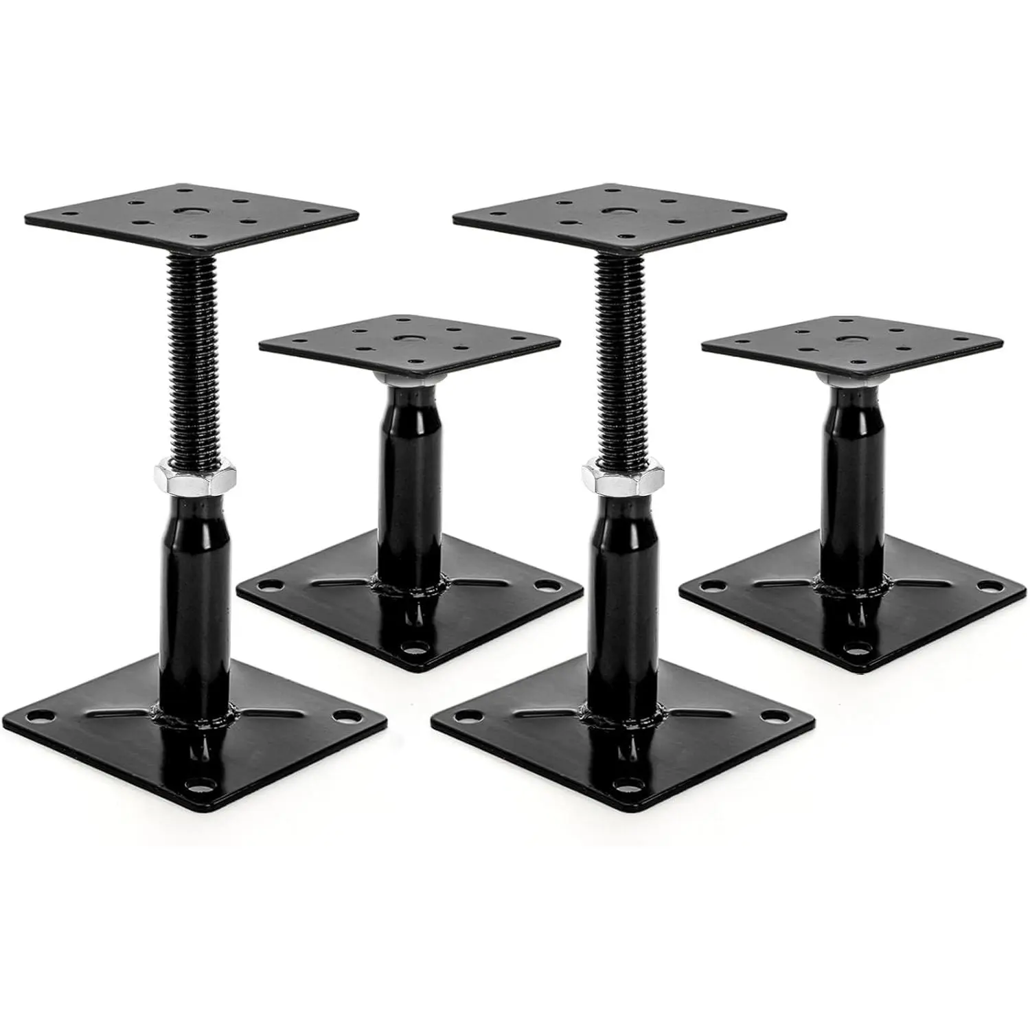 4 Pack Adjustable Support Jacks for Floor, Heavy Duty Screw Jacks House Jack Stand, Floor Joist Jacks  4" to 7" for Level and Lift Supports, Floor Straightener, Deck Foundation