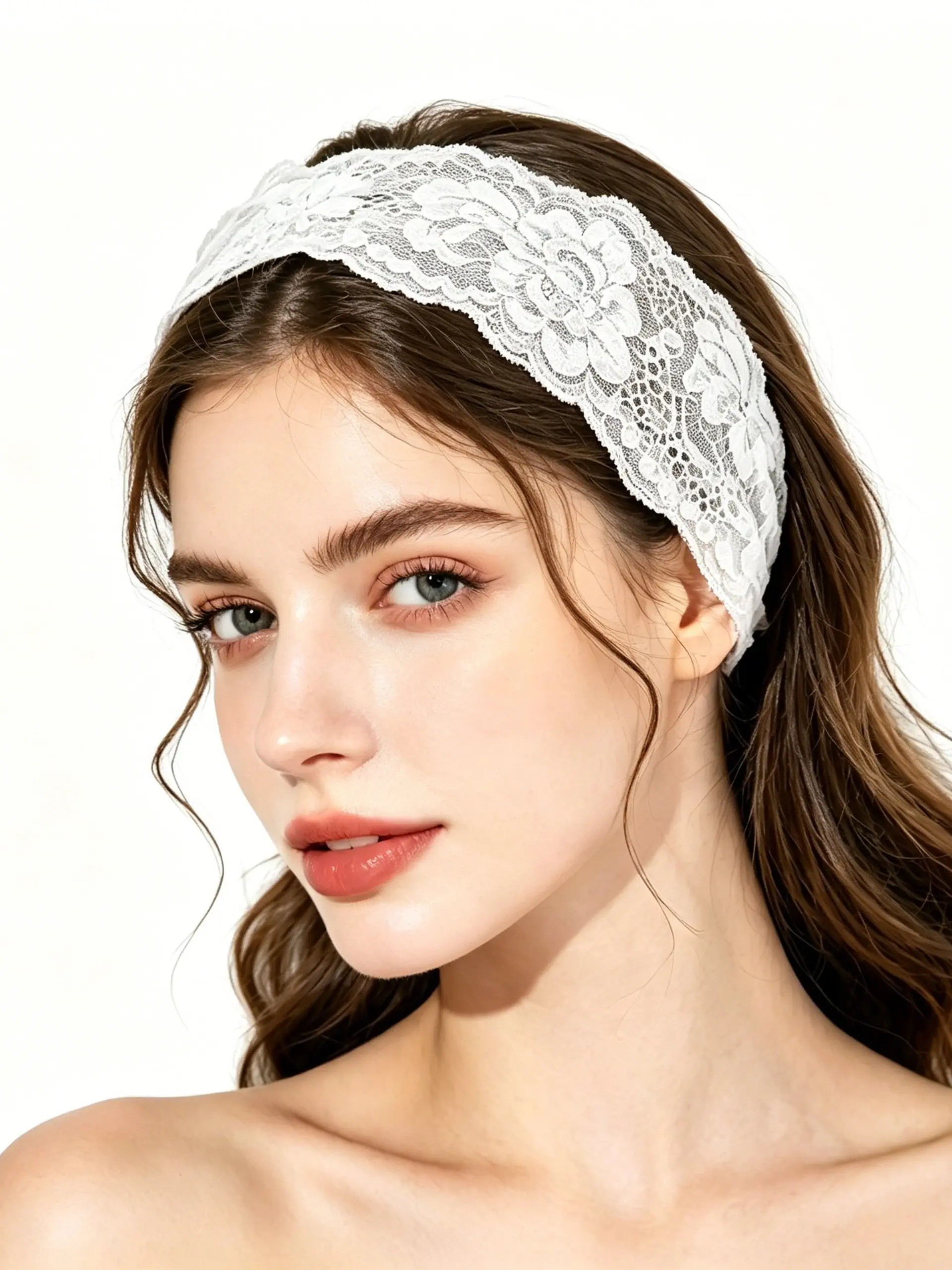 1pc Vintage Floral Lace Headband for Women, Soft Stretch Wide Hair Band, Elegant Boho Hair Accessory for Daily Wear, Wedding, Vacation, Party, Festival, Bridal Shower, Gift for Her, Boho Stretch Headbands