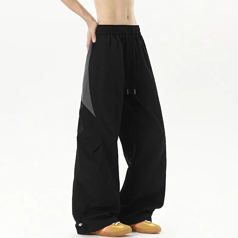 Kyn Apparel Dopamine Cool Color blocked Trendy Brand Street Dance Hip Hop Wide Leg Sports Pants Summer Thin Quick drying Parachute