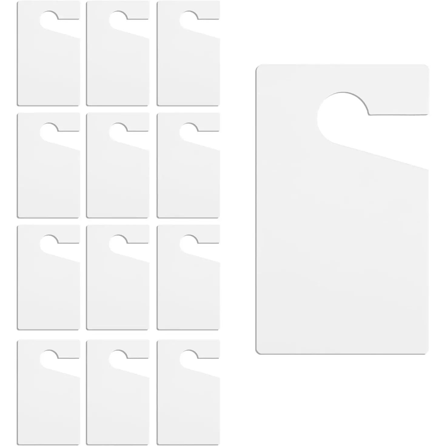 12 count Blank White Parking  Hang Tag, 3 x 5 Inches Plastic Parking Placards PVC Hang Tag, Recyclable Weatherproof Rearview Mirror  Pass for  Rear View Mirror, Enterprises Office