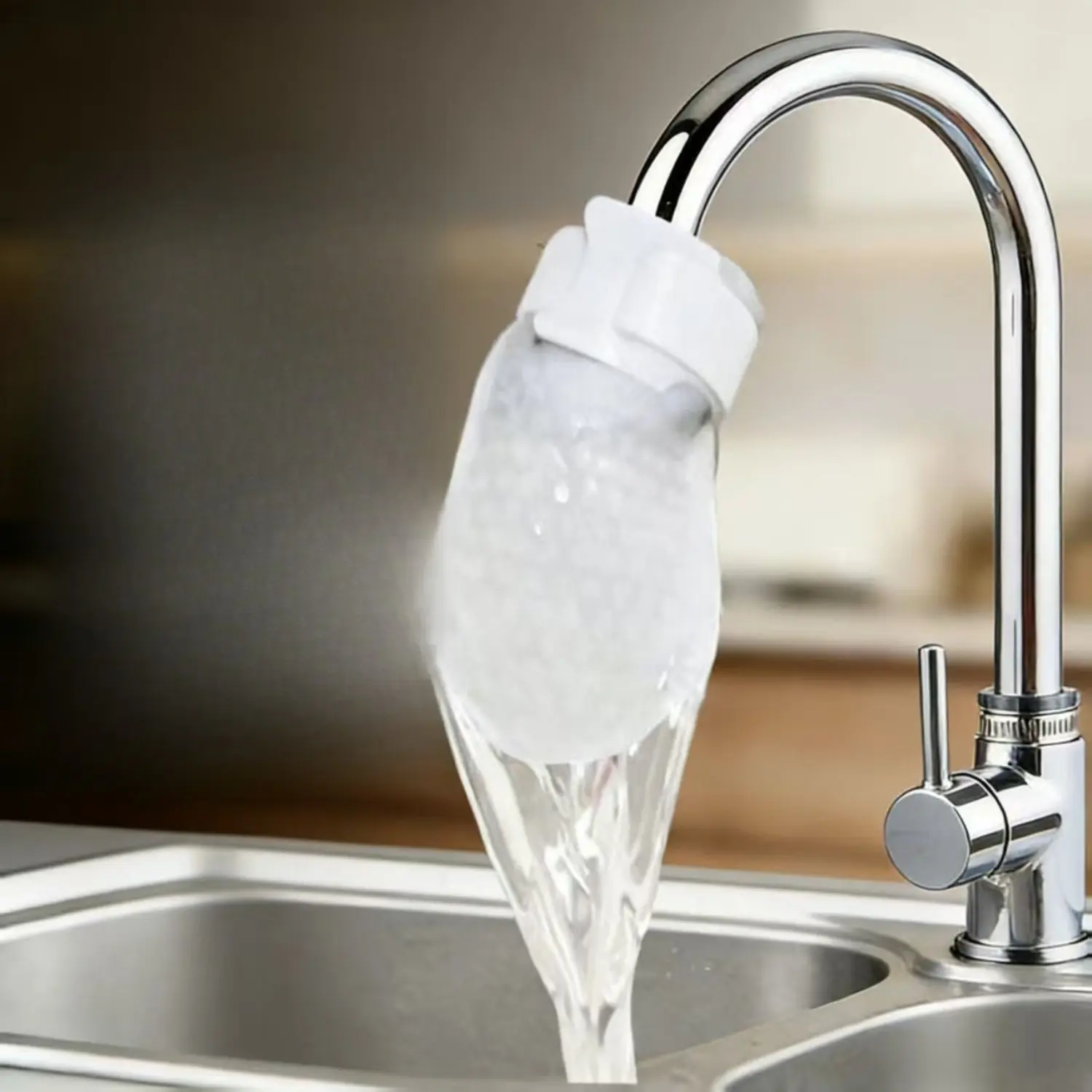 100PC Universal Faucet Filter Premium High Density PP Cotton Water Purifier Splash-proof Spout Filter Attachment Removes Rust Sediment Impurities for Kitchen Sink