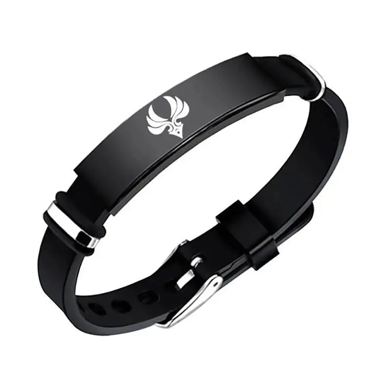 Stylish Trend Genshin Impact Bracelet Eye of God Vision Water Wind Thunder Fire Rock Ice Element Bangle Silicagel Gifts