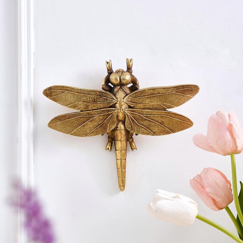 Creative Resin Dragonfly Wall Mounted Hook, Wall Mounted Hanger, Creative Dragonfly Wall Decor, Wall Hanging Decor for Home Living Room Bedroom, Shelves, Decoration