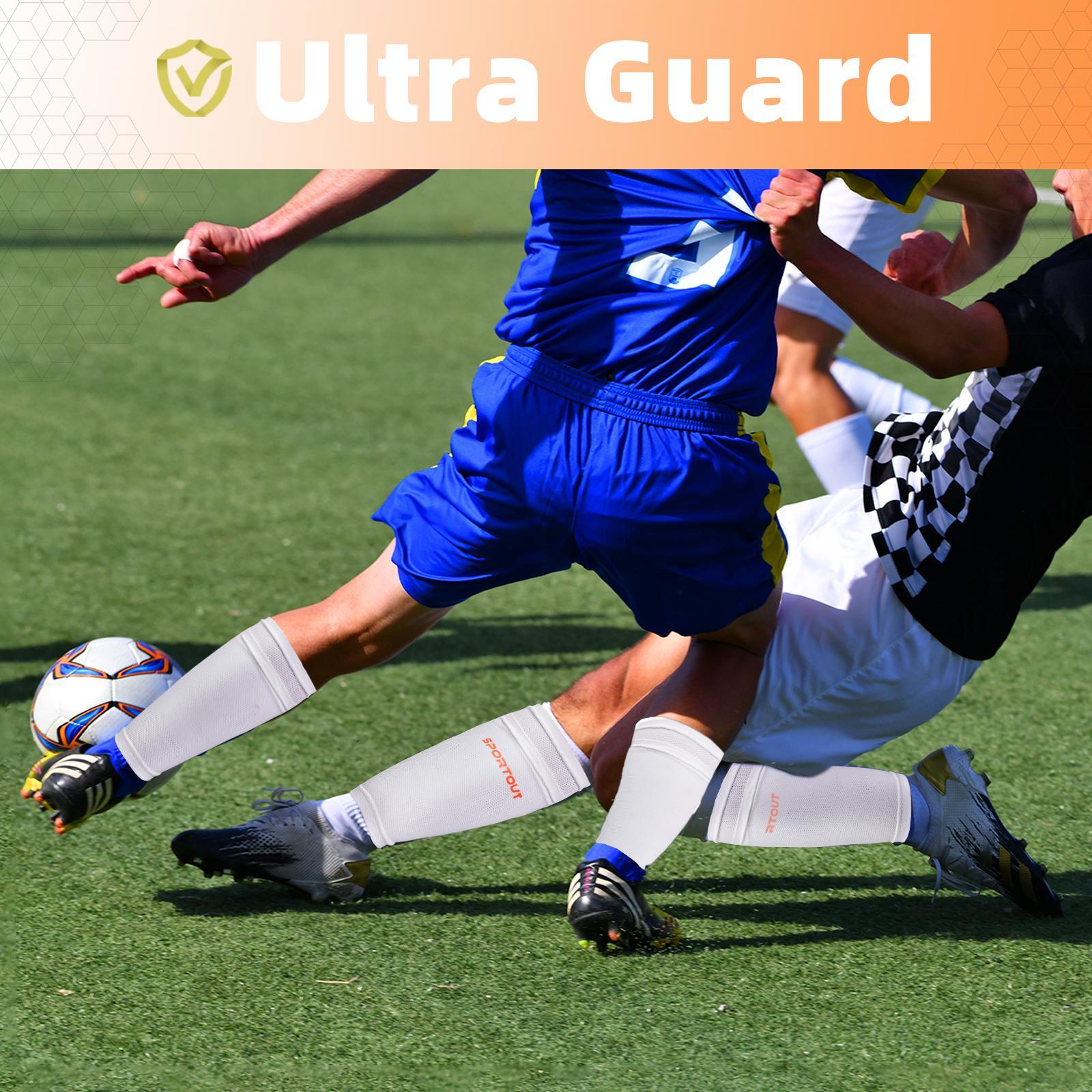 Sportout Shin Guards, 1 Set Breathable Sleeves and Hard Shell, Sports & Outdoor Accessories