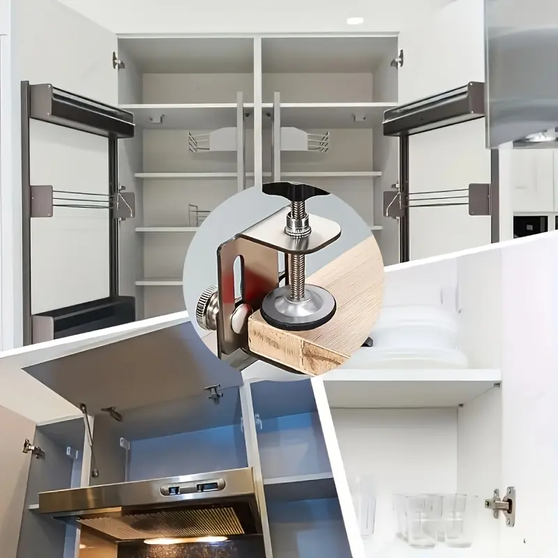 Stainless Steel Cabinet Door Installation Clamp (1 Unit) — An adjustable-height tool featuring powerful clamping capabilities, designed to ensure the precise and secure installation of floor-to-ceiling cabinets, wardrobes, and concealed doors;