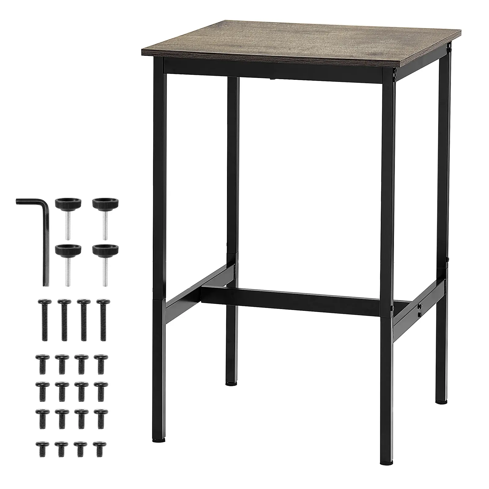 Bar Table, Sturdy Metal Frame High Top Pub Table, 220 lbs / 100 kg Load Capacity, MDF Board+Metal Frame Construction, Cocktail Coffee Counter Bar Height Desk, Rock-Solid Stability