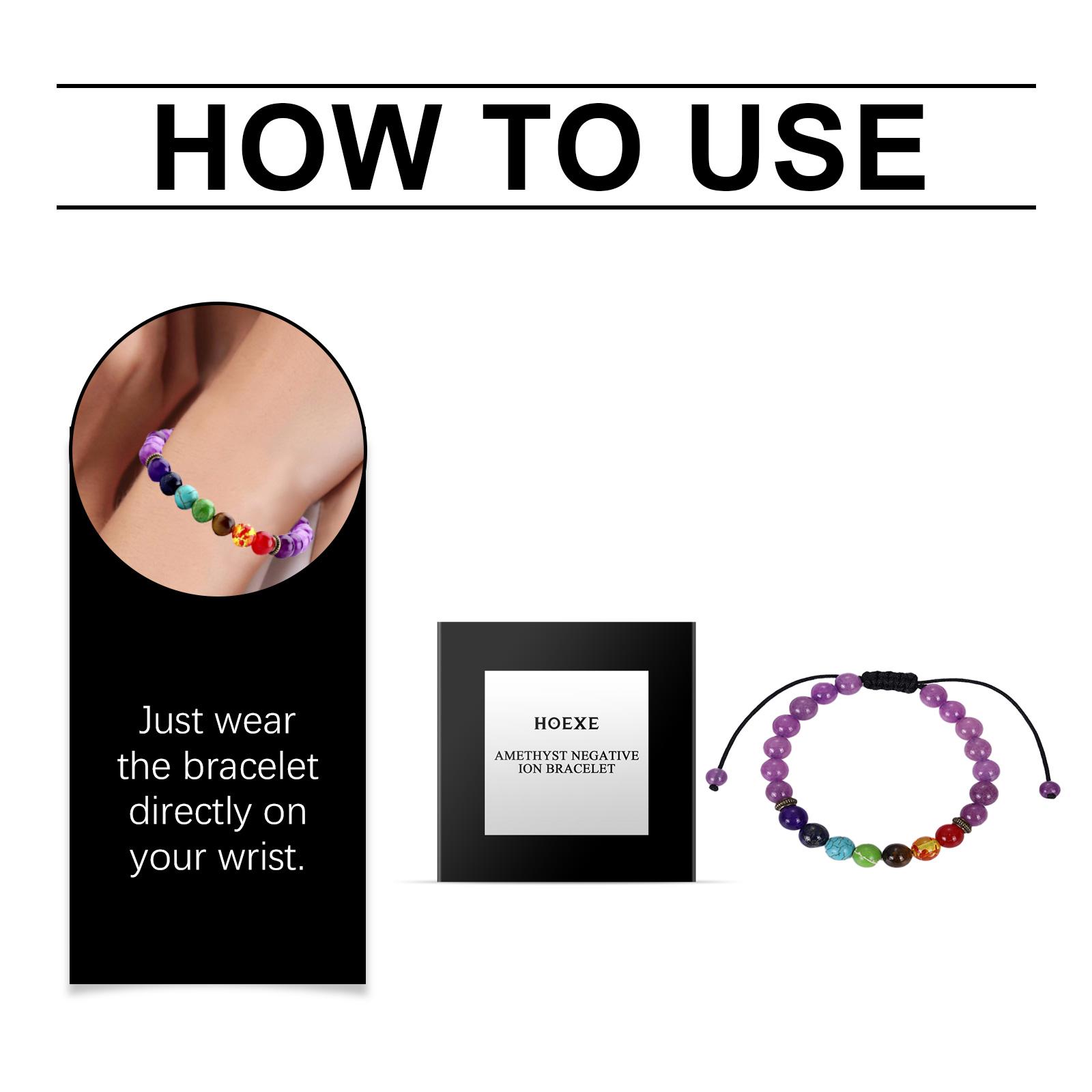 Hoexe Amethyst Bracelet Turquoise Simple Versatile Fashionable Personality Unisex Couple Pink Quartz Amethyst Bracelet