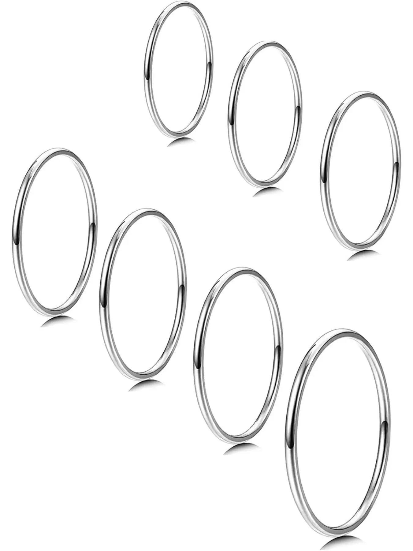 1mm Stainless Steel Stacking Rings for Women | Thin 14K Gold Plated Band Rings | Stackable Knuckle Rings Thumb Pinky Midi Rings | Comfort-Fit Size 3/4/5/6/7/8/9