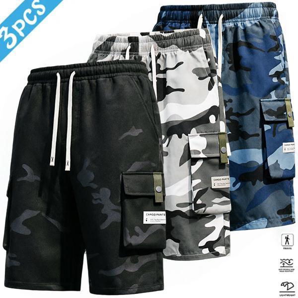 Men's 3-Pack Camo Cargo Shorts – Multi-Pocket Design, Drawstring Waistband, Casual Streetwear Shorts, Perfect for Everyday Wear & Urban Styling SpringStatements