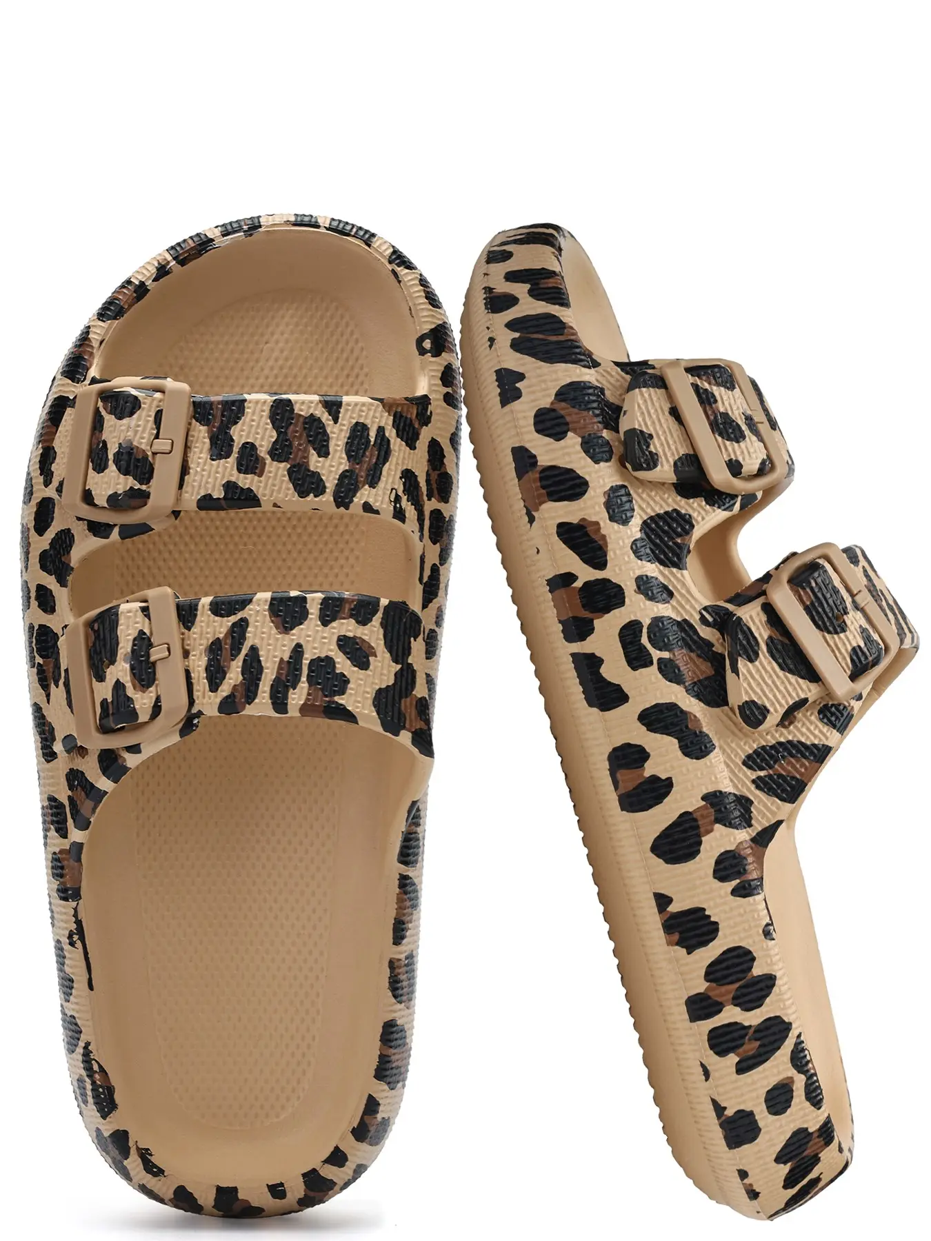 Fashion Leopard Print Women's All Match Sandals, Open Toe Design, Non-Slip Thick Eva Sole, Ideal for Summer Outdoor, Beach, Daily Casual Wear, Footwear